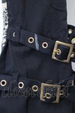 画像5: ALGONQUINS / 裾ベルトプリントパンツ  黒 I-26-05-14-110-AL-PA-TE-ZI (5)