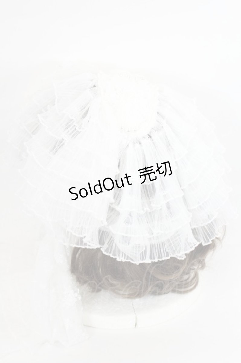 画像2: LOLITAその他(お買取対象外) / チュール段々レースヘッドドレス  白 I-26-05-14-134-LO-AC-SA-ZI (2)