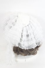 画像2: LOLITAその他(お買取対象外) / チュール段々レースヘッドドレス  白 I-26-05-14-134-LO-AC-SA-ZI (2)