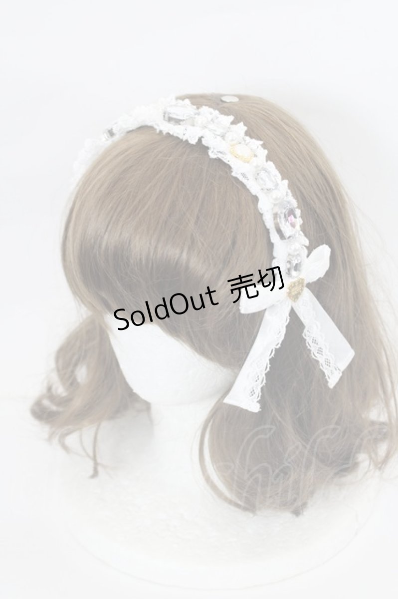 画像1: Angelic Pretty / Princess Jewelカチューシャ  白 I-26-05-14-136-AP-AC-SA-ZI (1)