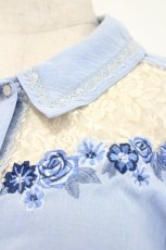 画像3: axes femme / 刺繍デザインシャツブラウス  サックス I-26-05-14-014-AX-BL-SA-ZI (3)