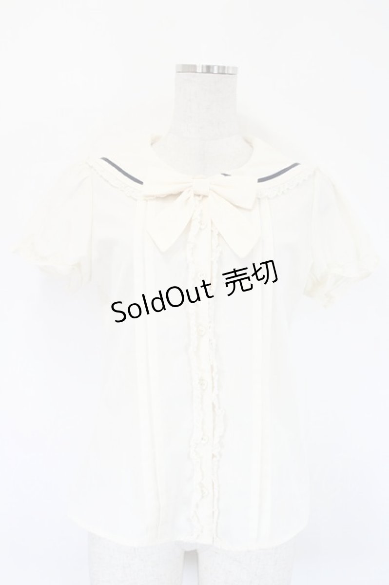 画像1: Ank Rouge / 襟刺繍セーラーブラウス M 生成り I-26-05-14-015-CA-BL-TE-ZI (1)