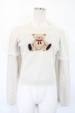 画像1: axes femme POETIQUE / クマジャカードニットプルオーバー M ベージュ I-26-05-14-023-AX-TO-TE-ZI (1)