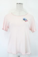 画像1: PINK HOUSE / ロゴフラワー刺繍半袖カットソー  ピンク I-26-05-14-025-LO-TO-SA-ZI (1)