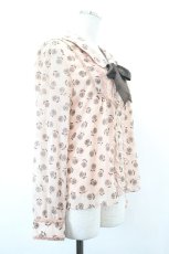 画像3: axes femme / 薔薇フロッキーブラウス  ピンクＸブラウン I-26-05-16-006-AX-BL-SA-ZI (3)