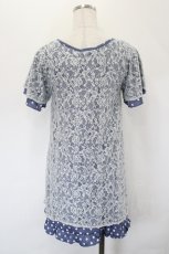 画像2: axes femme / レースＸドット重ねチュニック M ブルー I-26-05-16-061-AX-TO-SA-ZI (2)