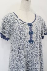 画像3: axes femme / レースＸドット重ねチュニック M ブルー I-26-05-16-061-AX-TO-SA-ZI (3)