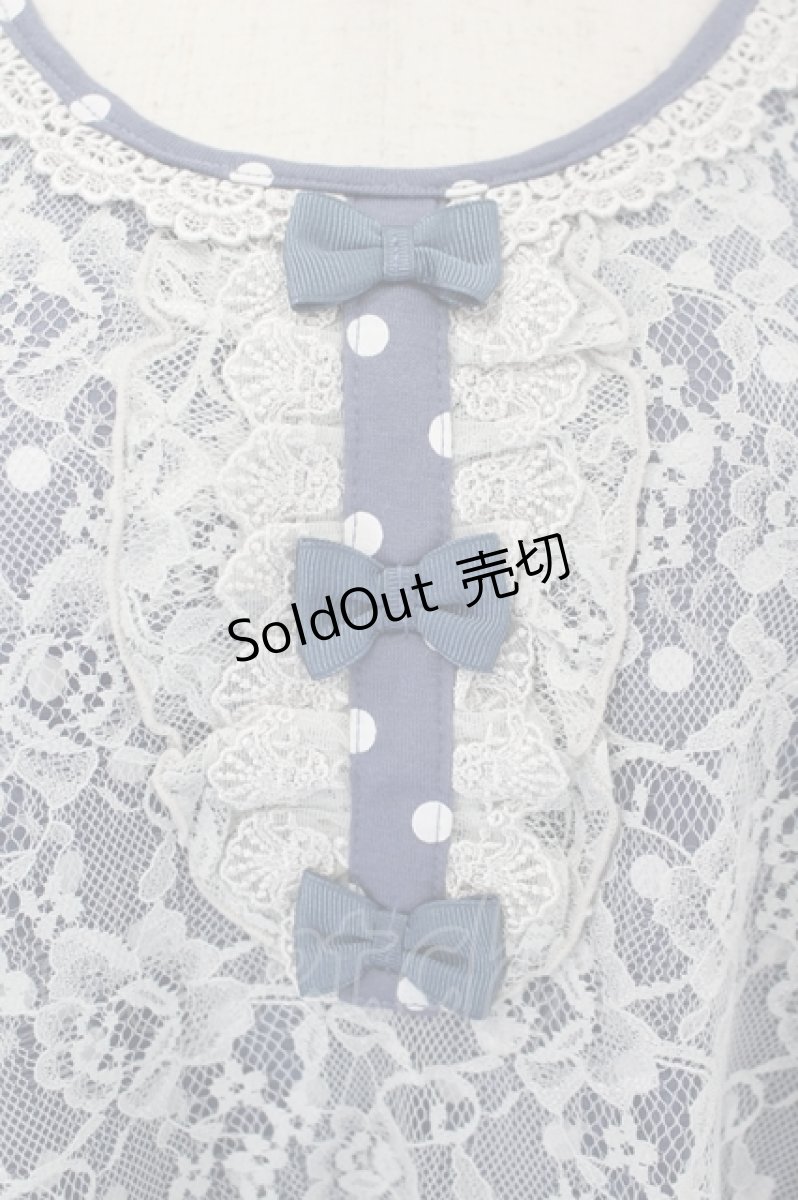画像4: axes femme / レースＸドット重ねチュニック M ブルー I-26-05-16-061-AX-TO-SA-ZI (4)