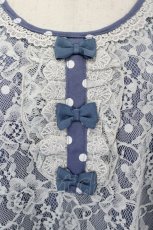 画像4: axes femme / レースＸドット重ねチュニック M ブルー I-26-05-16-061-AX-TO-SA-ZI (4)