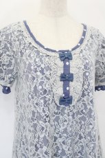 画像3: axes femme / レースＸドット重ねチュニック M ブルー I-26-05-16-062-AX-TO-SA-ZI (3)