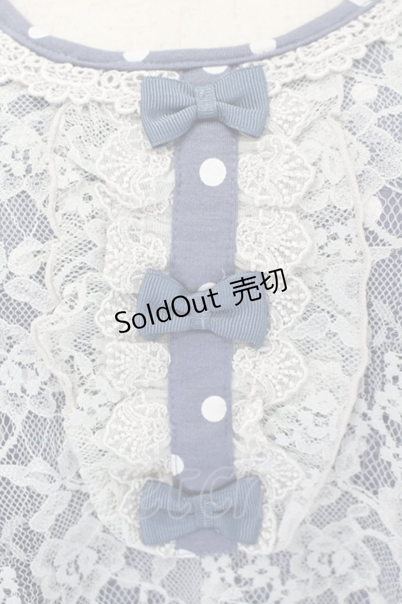 画像4: axes femme / レースＸドット重ねチュニック M ブルー I-26-05-16-062-AX-TO-SA-ZI (4)