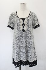 画像1: axes femme / レースＸドット重ねチュニック M クロ I-26-05-16-064-AX-TO-SA-ZI (1)