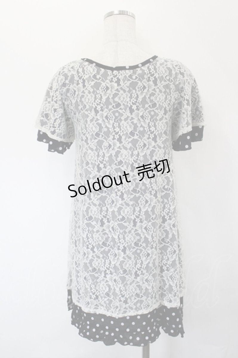 画像2: axes femme / レースＸドット重ねチュニック M クロ I-26-05-16-064-AX-TO-SA-ZI (2)