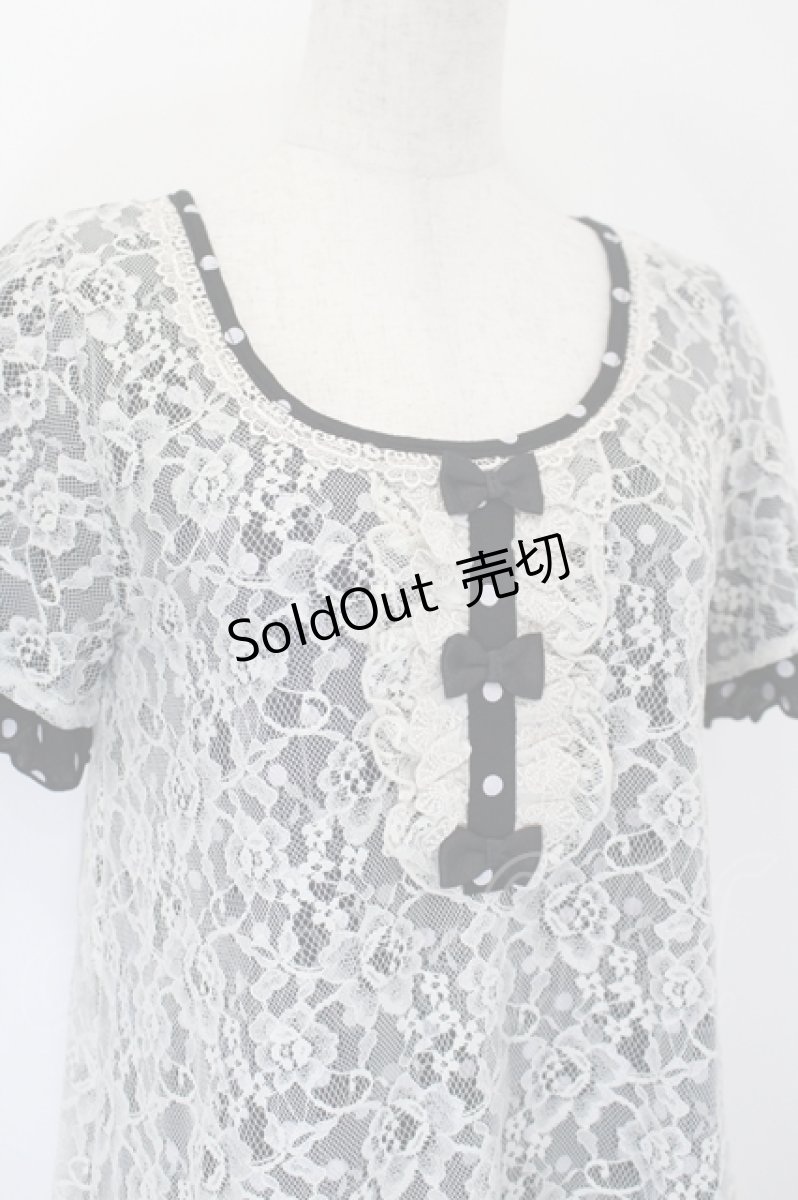 画像3: axes femme / レースＸドット重ねチュニック M クロ I-26-05-16-064-AX-TO-SA-ZI (3)