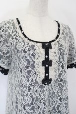 画像3: axes femme / レースＸドット重ねチュニック M クロ I-26-05-16-064-AX-TO-SA-ZI (3)