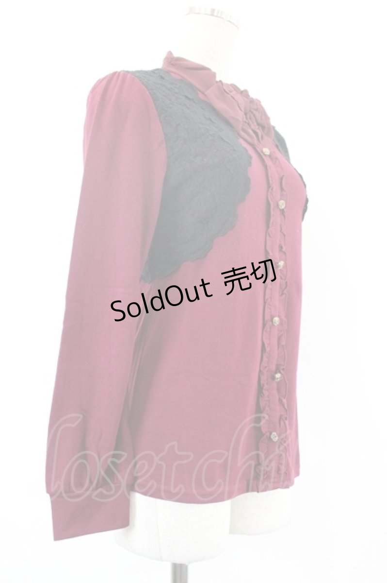 画像3: axes femme / ベストレイヤード風プルオーバー M ワイン I-26-05-16-012-AX-TO-SA-ZI (3)