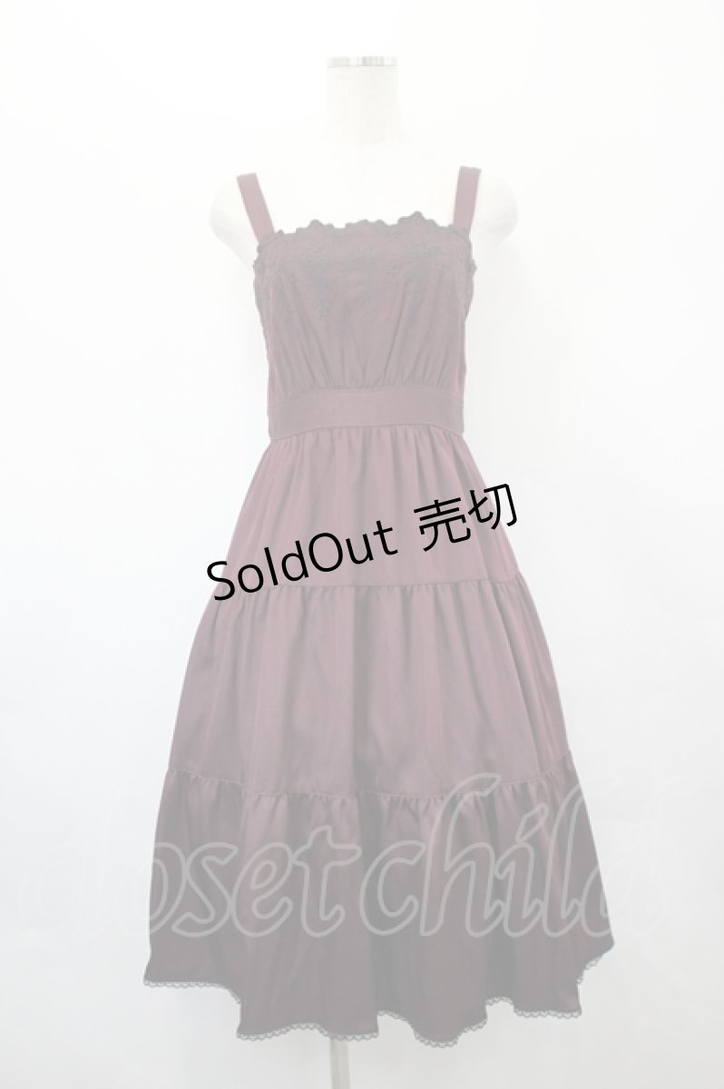 画像1: axes femme POETIQUE / スカラップ刺繍キャミワンピース M ワイン I-26-05-16-098-AX-OP-SA-ZI (1)