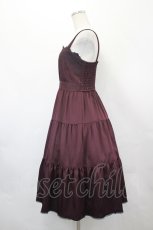 画像2: axes femme POETIQUE / スカラップ刺繍キャミワンピース M ワイン I-26-05-16-098-AX-OP-SA-ZI (2)
