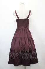 画像3: axes femme POETIQUE / スカラップ刺繍キャミワンピース M ワイン I-26-05-16-098-AX-OP-SA-ZI (3)