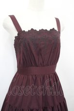 画像4: axes femme POETIQUE / スカラップ刺繍キャミワンピース M ワイン I-26-05-16-098-AX-OP-SA-ZI (4)