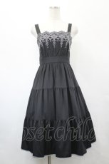 画像1: axes femme POETIQUE / スカラップ刺繍キャミワンピース M 黒 I-26-05-16-099-AX-OP-SA-ZI (1)