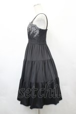 画像2: axes femme POETIQUE / スカラップ刺繍キャミワンピース M 黒 I-26-05-16-099-AX-OP-SA-ZI (2)
