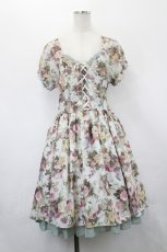 画像1: axes femme / 花柄オフショルワンピース  サックス I-26-05-16-113-AX-OP-SA-ZI (1)