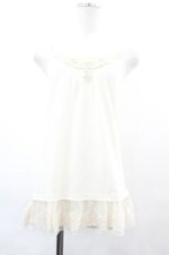 画像1: axes femme / 裾バラ刺繍レースロングキャミ M キナリ I-26-05-16-017-AX-TO-SA-ZI (1)