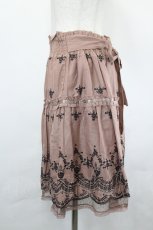画像2: axes femme / スカラップ刺繍スカート  ピンクＸブラウン I-26-05-16-127-AX-SK-SA-ZI (2)