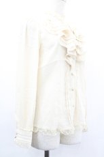 画像3: axes femme / ボリュームフリルスタンドブラウス M キナリ I-26-05-16-002-AX-BL-SA-ZI (3)