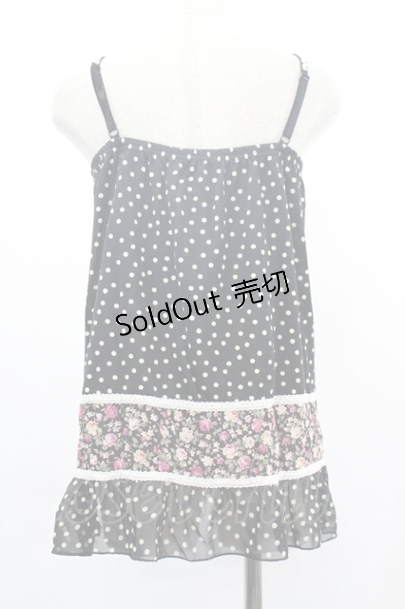 画像2: axes femme / ドットベビードール風キャミ  黒 I-26-05-16-020-AX-TO-SA-ZI (2)