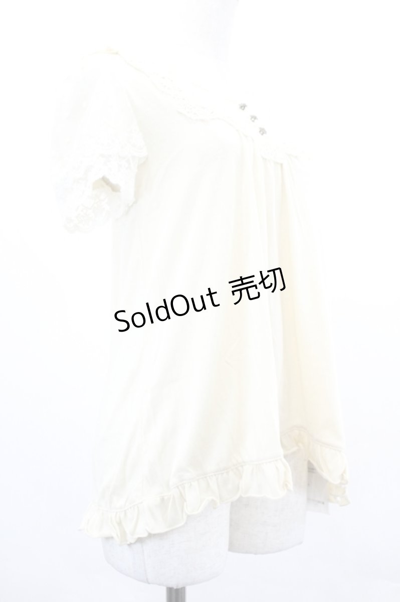 画像3: axes femme / レース重ね半袖カットソー  アイボリー I-26-05-16-028-AX-TO-SA-ZI (3)