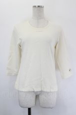 画像1: INGEBORG / ロゴ刺繍五分袖カットソー S アイボリー I-26-05-18-024-LO-BL-SA-ZI (1)