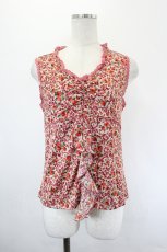 画像1: PINK HOUSE FLEUR ROUGE / バラガラノースリーブトップス L ピンク I-26-05-18-028-LO-TO-SA-ZI (1)
