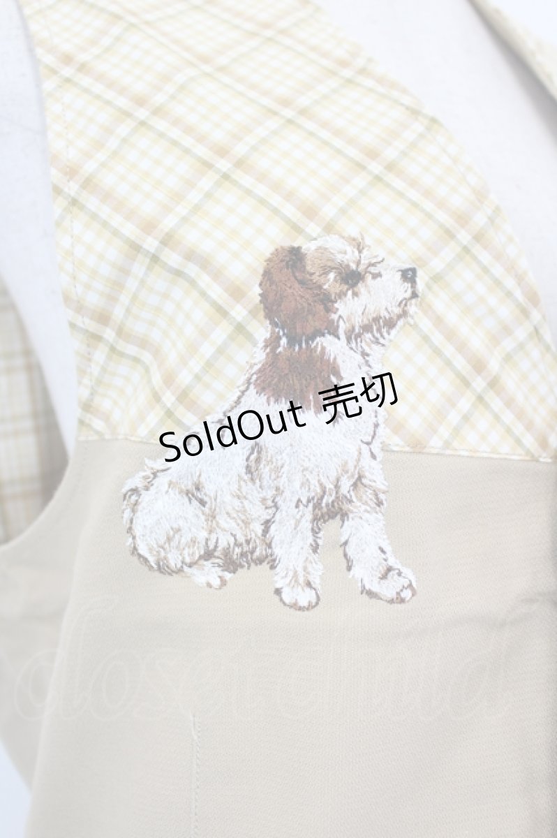 画像4: PINK HOUSE / 犬刺繍切替ベスト  ベージュ I-26-05-18-037-LO-TO-SA-ZI (4)