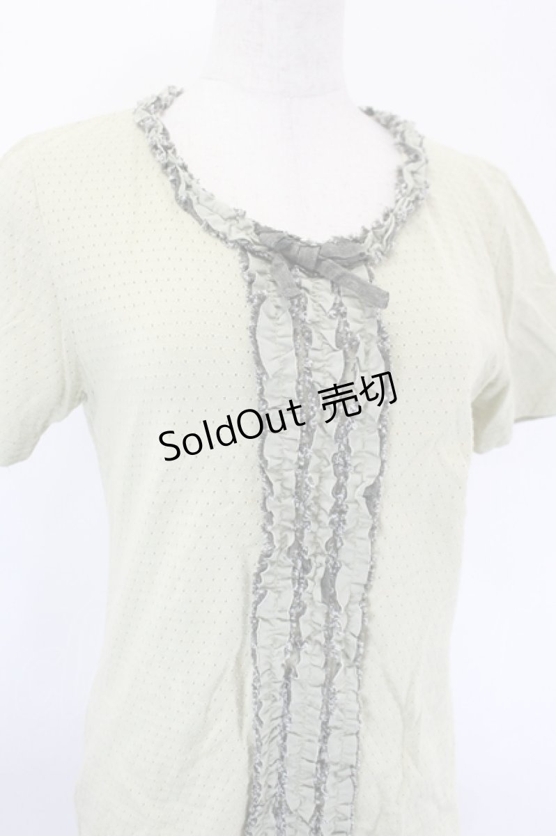 画像3: INGEBORG / フリルラインTシャツ M グリーン I-26-05-18-041-LO-TS-SA-ZI (3)