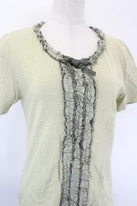 画像3: INGEBORG / フリルラインTシャツ M グリーン I-26-05-18-041-LO-TS-SA-ZI (3)