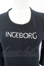 画像3: INGEBORG / ロゴニット半袖トップス L ブラック I-26-05-18-042-LO-TO-SA-ZI (3)