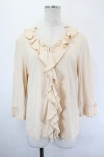 画像1: INGEBORG / 襟袖フラワーモチーフ付八分袖トップス 11 オレンジ I-26-05-18-044-LO-TO-SA-ZI (1)