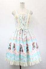 画像1: BABY,THE STARS SHINE BRIGHT / 夢色に花舞うPrincess Garden Partyリボンビスチェジャンパースカート  ミント I-26-05-18-049-BA-OP-SA-ZI (1)