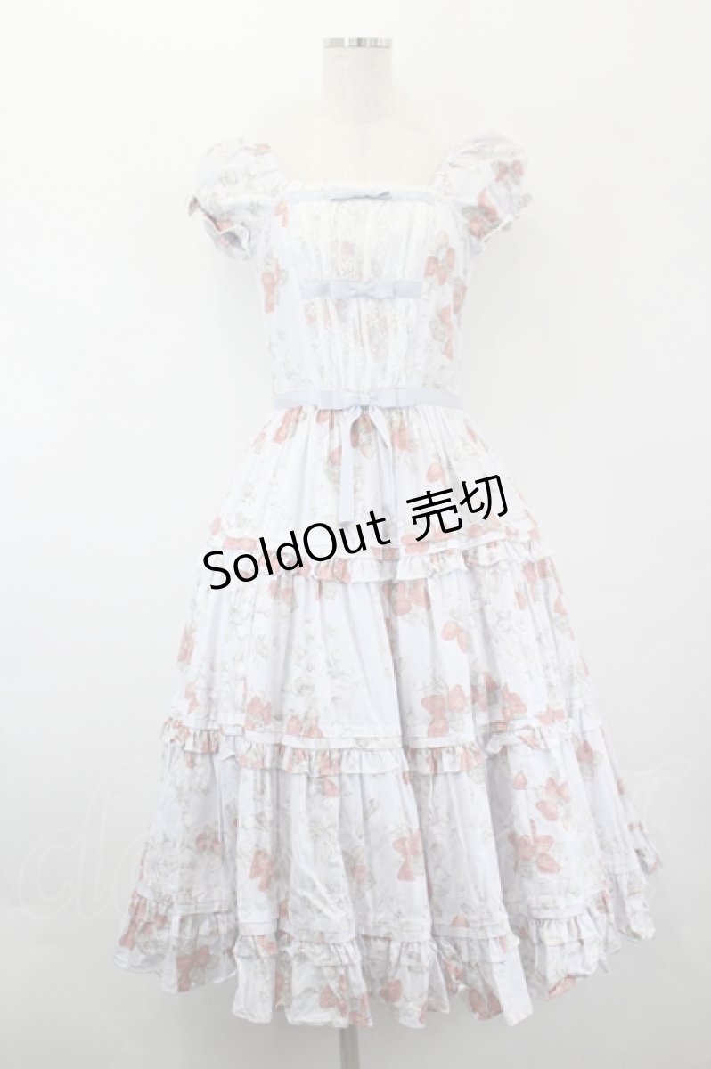 画像1: Victorian maiden / イングリッシュベリーリボンティアードロングドレス  サックス I-26-05-18-053-CL-OP-SA-ZI (1)