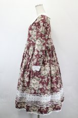 画像2: marcHenTica / オールドローズ・ミルフィーユワンピース  ワイン I-26-05-18-054-LO-OP-SA-ZI (2)