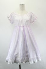 画像1: E hyphen world gallery / チュール重ね半袖ワンピース  ラベンダーＸ白 I-26-05-18-059-LO-OP-SA-ZI (1)