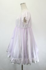 画像2: E hyphen world gallery / チュール重ね半袖ワンピース  ラベンダーＸ白 I-26-05-18-059-LO-OP-SA-ZI (2)