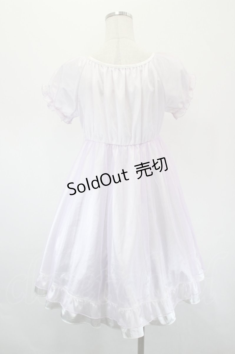 画像3: E hyphen world gallery / チュール重ね半袖ワンピース  ラベンダーＸ白 I-26-05-18-059-LO-OP-SA-ZI (3)
