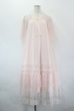画像1: axes femme / フレアスリーブチュールワンピース F ピンク I-26-05-18-065-AX-OP-TE-ZI (1)