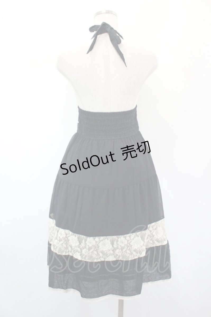画像3: axes femme / ドット&レース切替ホルターネックチュニック  黒Ｘアイボリー I-26-05-18-067-AX-OP-SA-ZI (3)