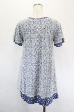 画像2: axes femme / レースＸドット重ねチュニック M ブルー I-26-05-18-073-AX-TO-SA-ZI (2)