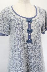 画像3: axes femme / レースＸドット重ねチュニック M ブルー I-26-05-18-073-AX-TO-SA-ZI (3)