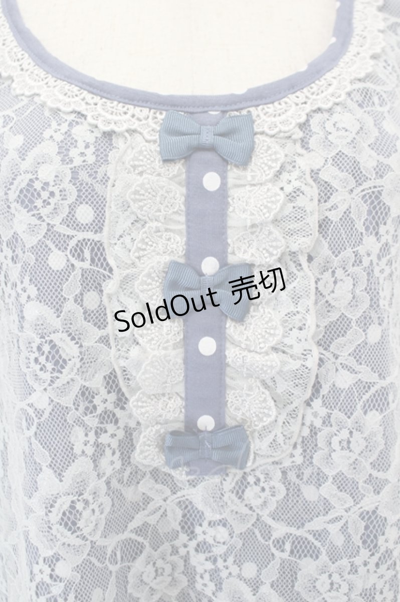 画像4: axes femme / レースＸドット重ねチュニック M ブルー I-26-05-18-073-AX-TO-SA-ZI (4)